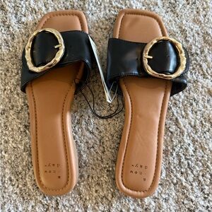 Black and Gold Women's Sandals